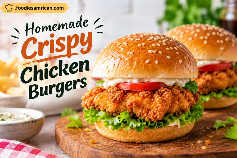 Homemade Crispy Chicken Burgers – Easy, Juicy, and Extra Crispy Recipe